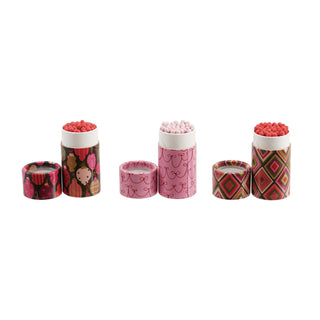 Safety Matches in Tube Matchbox with Holiday Pattern, 3 Styles