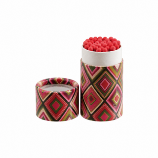 Safety Matches in Tube Matchbox with Holiday Pattern, 3 Styles