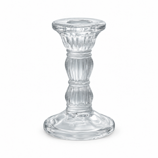 Pressed Glass Taper Candle Holder, 3 Styles