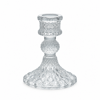 Pressed Glass Taper Candle Holder, 3 Styles