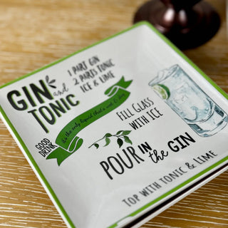 Stoneware Plate w/ Cocktail Recipe & Art, 8 Styles