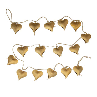 Golden Heart Bell Garland Gold
