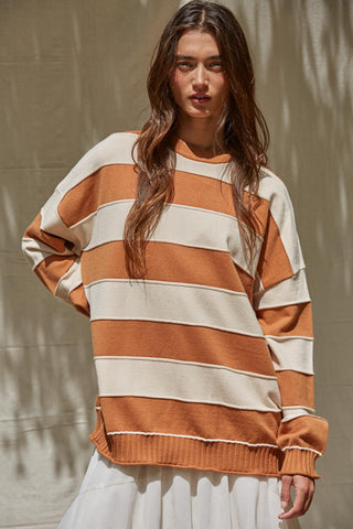 Clermont Striped Pullover / Camel