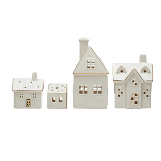LED Stoneware Holiday Village Houses