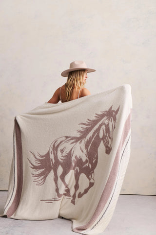 Barefoot Dreams CozyChic® Stallion Throw - Cream Multi