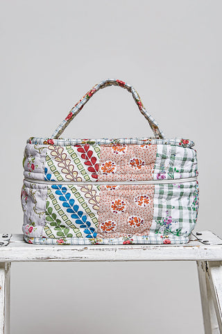 Crafted Vintage Floral Patchwork Quilted Tote Bag