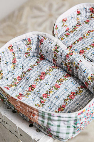 Crafted Vintage Floral Patchwork Quilted Tote Bag