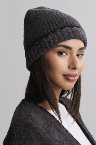 Barefoot Dreams CozyChic® Ribbed Blanket Stitch Beanie - Carbon