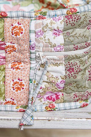 Crafted Vintage Floral Patchwork Quilted Tote Bag