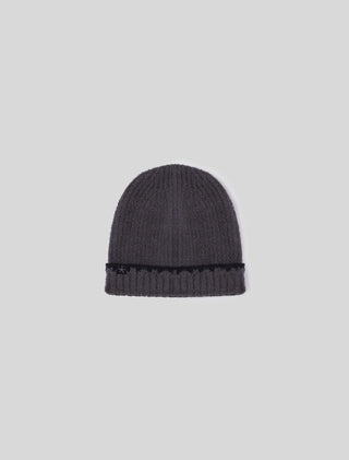 Barefoot Dreams CozyChic® Ribbed Blanket Stitch Beanie - Carbon