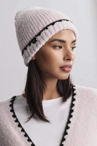 Barefoot Dreams CozyChic® Ribbed Blanket Stitch Beanie - Stone