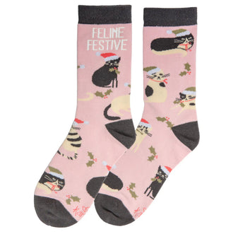Feline Festive Holiday Socks