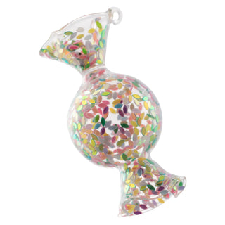Round Confetti Wrapped Candy Ornament - Lemon Lime