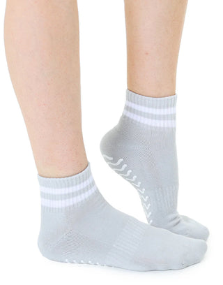 Grey Stripe Grip Socks