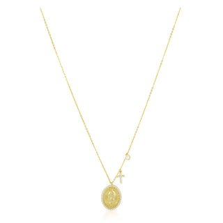 Virgin Mary Pendant Necklace - Gold | Sahira Jewlery