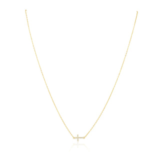 Janet Side Cross Necklace - Gold | Sahira Jewlery