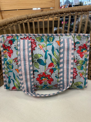 Quilted Print Tote Bag - Small