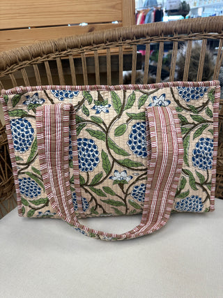 Quilted Print Tote Bag - Small