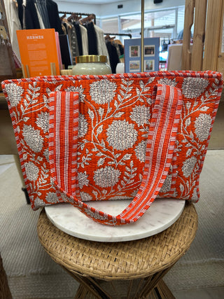 Quilted Print Tote Bag - Large