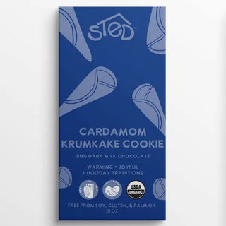 Mini Cardamom Krumkake Cookie Chocolate Bar