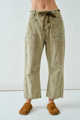 Tessa Barrel Corduroy Pants - Dove