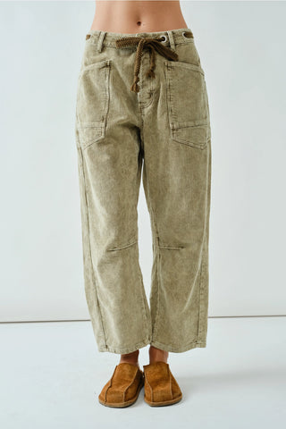 Tessa Barrel Corduroy Pants - Dove