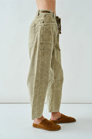 Tessa Barrel Corduroy Pants - Dove