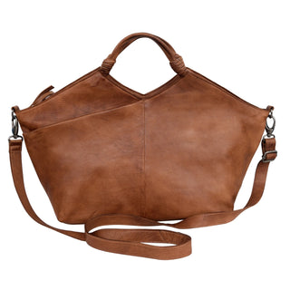 Nelly Leather Tote Crossbody Bag - Cognac