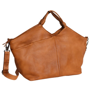 Nelly Leather Tote Crossbody Bag - Cognac