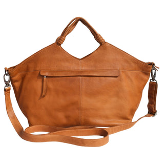 Nelly Leather Tote Crossbody Bag - Cognac