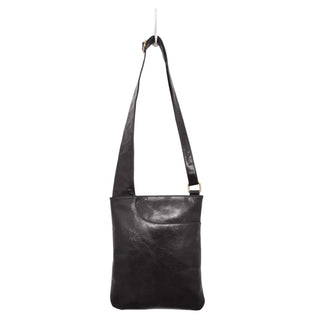 Athena Leather Crossbody Bag - Black
