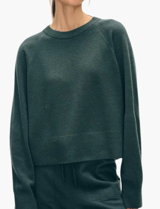 Cashmere Easy Sweatshirt-Juniper Green - White & Warren