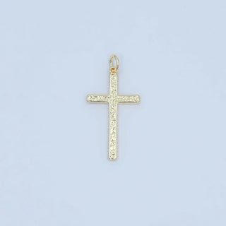 Hammered Minimalist Cross Charm