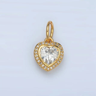Clear Heart CZ Charm