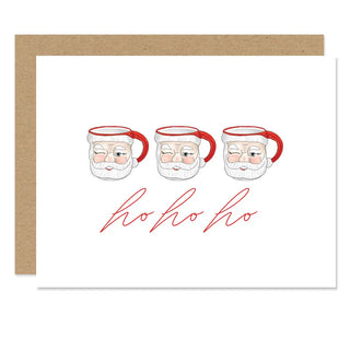 Vintage Santa Claus Mug “Ho Ho Ho” Christmas Card