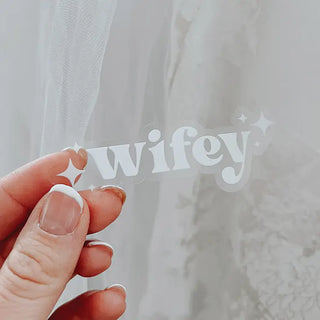 Wifey Sticker - Clear and White