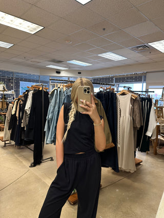 Amara Terry Knit Sweatpants - Black