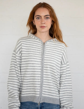 Cooper Stripe Zip Up Jacket - Grey