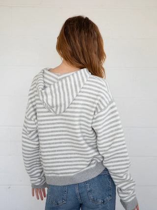 Cooper Stripe Zip Up Jacket - Grey