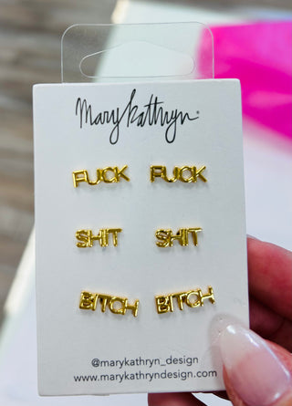 Swear Word Earrings (Set of 3)
