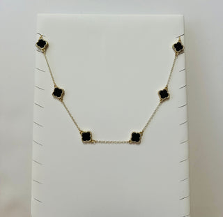 Selina Clover Necklace - Black