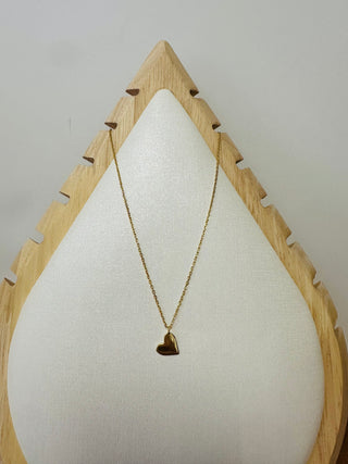Side Hanging Heart Necklace - Gold