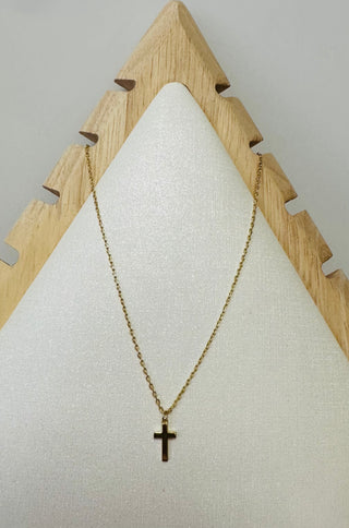 Maria Small Gold Cross Necklace