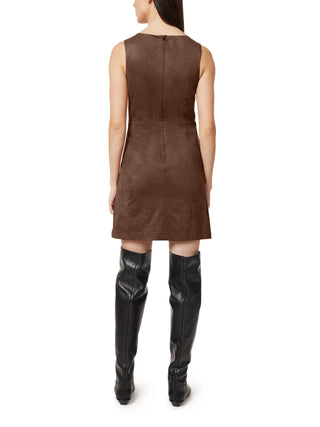 Suede Shift Dress Downtown Brown // Habitual