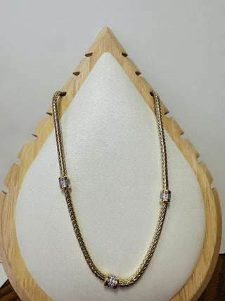 Anne CZ Gold Braided Chain Magnetic Necklace