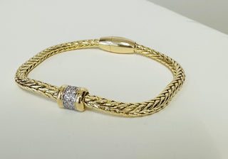 Erin CZ Braided Magnetic Bracelet - Gold