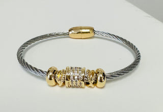 Alyssa Silver Twist Magnetic Bracelet