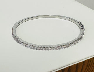 Lilah CZ Silver Bangle Bracelet