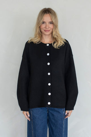 Juniper Button Down Sweater - Black