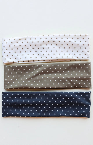 Kaxi Polka Dot Soft Headband - Black and Cream